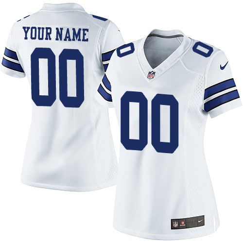 Women's Elite Nike Jersey White Road - Customized NFL Dallas Cowboys